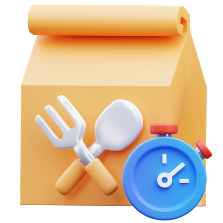 Food Delivery Process  3D Icon