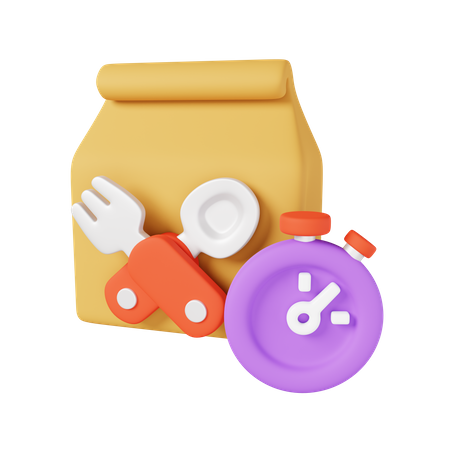 Food Delivery Process 3D Icon