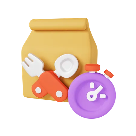 Food Delivery Process 3D Icon