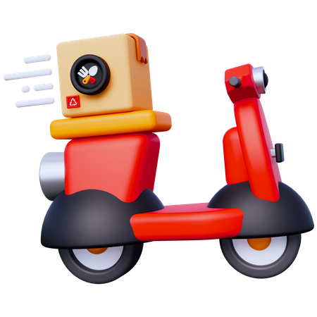 Food Delivery Scooter  3D Icon