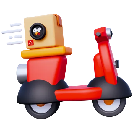 Food Delivery Scooter  3D Icon