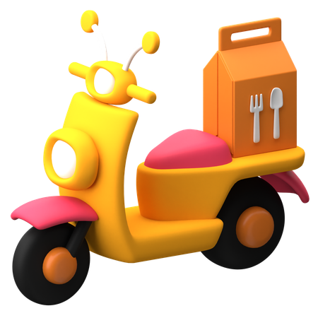 Food Delivery Scooter  3D Icon