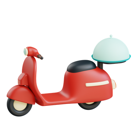 Food Delivery Scooter  3D Icon