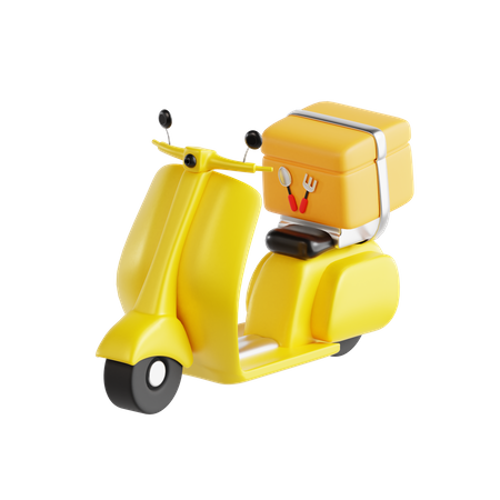 Food Delivery Scooter  3D Icon