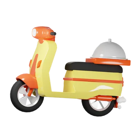 Food Delivery Scooter 3D Icon