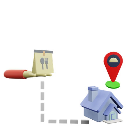 Food Delivery Service  3D Icon