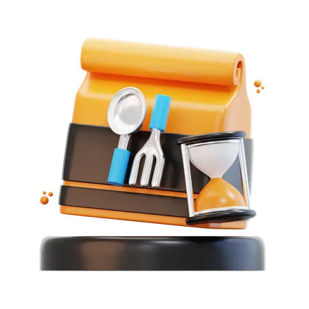 3 D Rendering Food Delivery Time Illustration 3D Icon