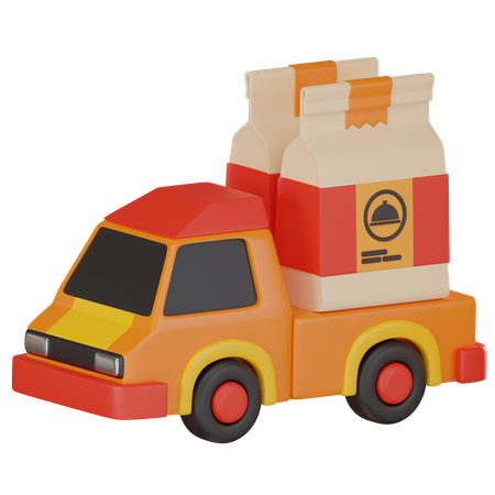 Food Delivery Truck  3D Icon