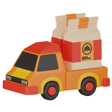 Food Delivery Truck  3D Icon