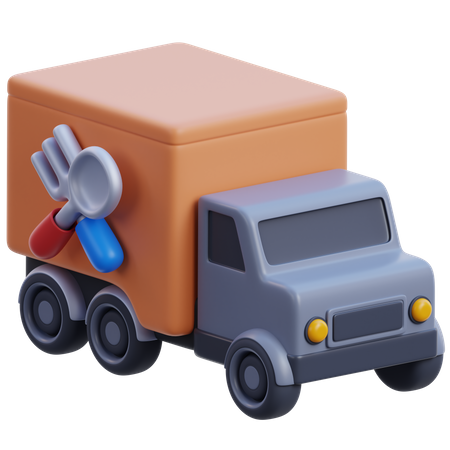 Food Delivery Truck  3D Icon