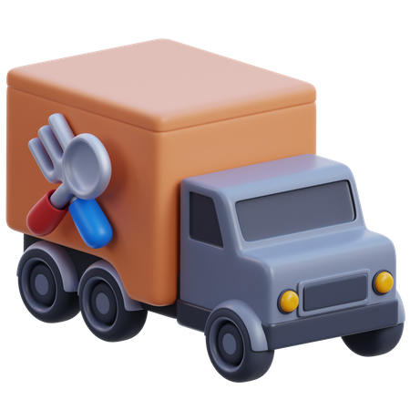 Food Delivery Truck  3D Icon