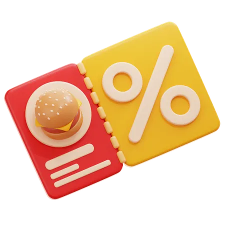 Food Discount Coupon  3D Icon