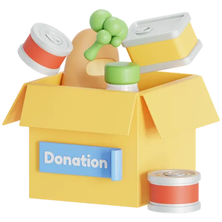 Donating Food And Canned Food 3D Icon