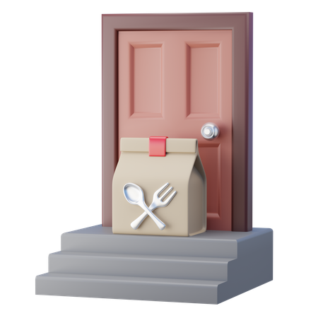 Food Doorstep Delivery  3D Icon