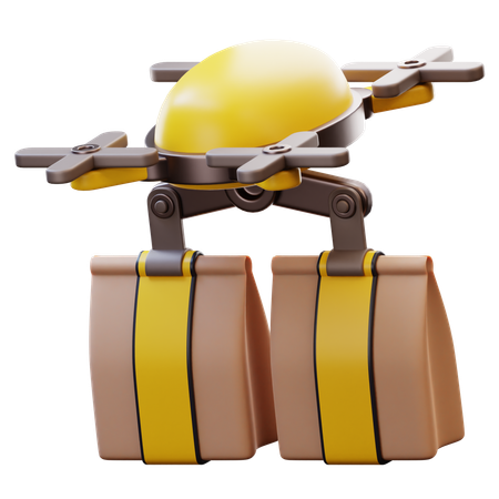 Food Drone Delivery  3D Icon