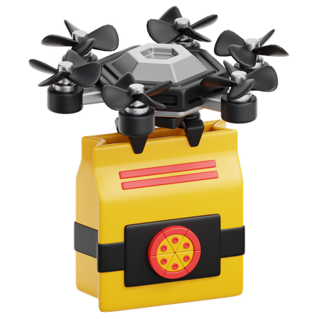 Food Drone Delivery  3D Icon