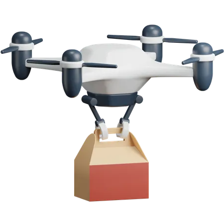 Food Drone Delivery  3D Icon