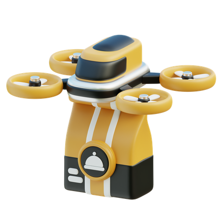 Food Drone Delivery  3D Icon