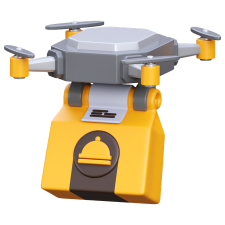 Food Drone Delivery  3D Icon