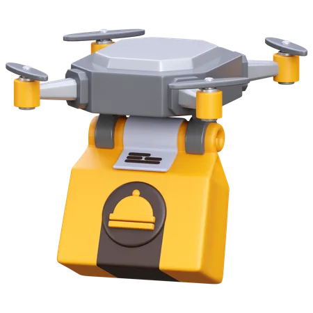 Food Drone Delivery  3D Icon