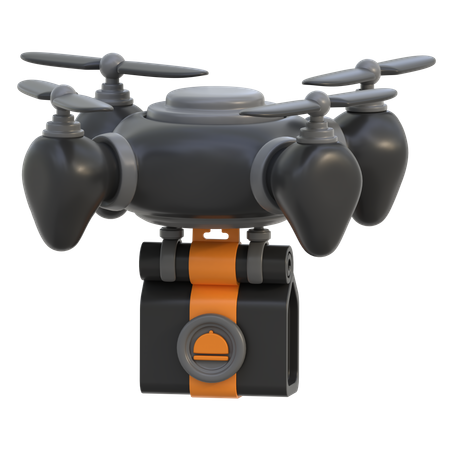 Food Drone Delivery  3D Icon