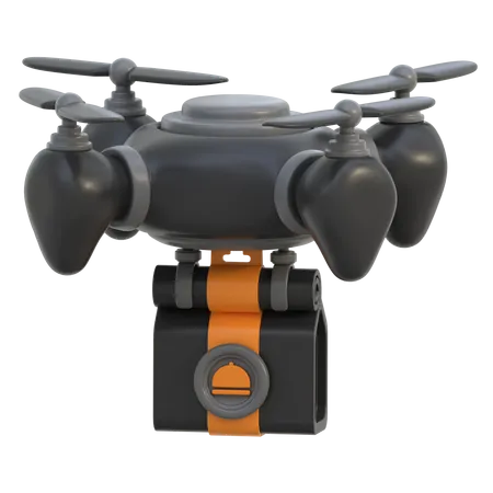 Food Drone Delivery  3D Icon