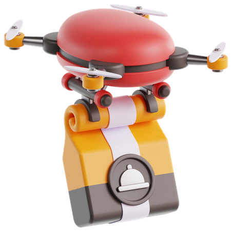 Food Drone Delivery  3D Icon