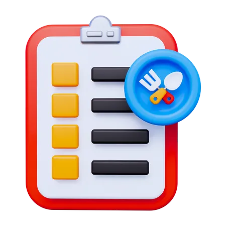 Food List  3D Icon