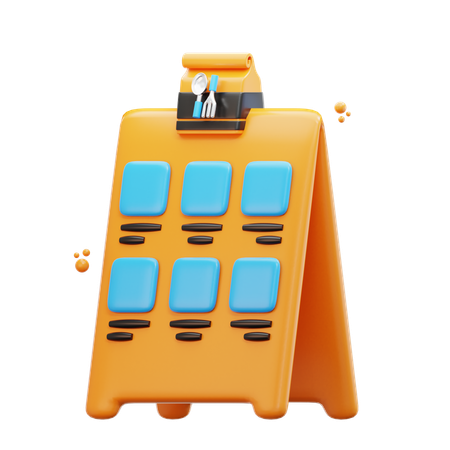 Food Menu Board  3D Icon