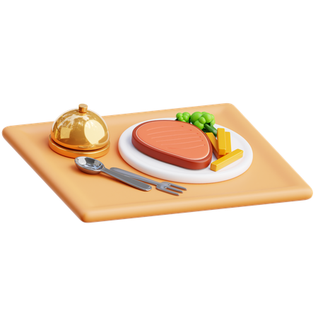 Food on Tray  3D Icon