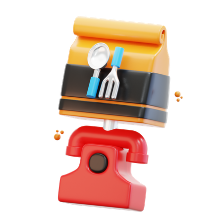 Food Order By Telephone  3D Icon