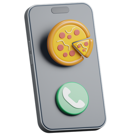 食べ物注文の電話  3D Icon