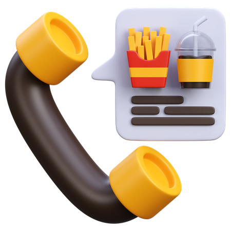 Food Order Call  3D Icon