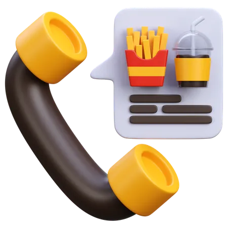 Food Order Call  3D Icon