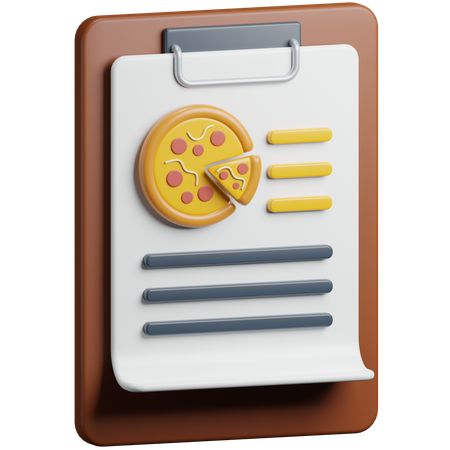 食べ物注文リスト  3D Icon