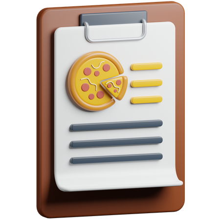 Food Order List  3D Icon