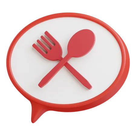 3 D Food Order Bubble Chat Icon Illustration With Transparent Background 3D Icon