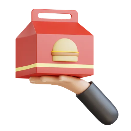 Food Pack On Hand  3D Icon