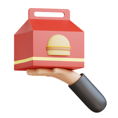 Food Pack On Hand  3D Icon