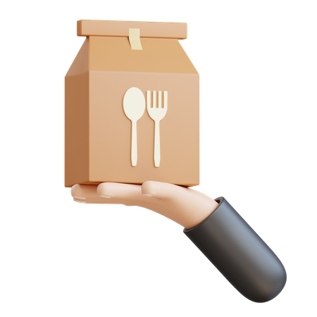 Food Pack On Hand  3D Icon