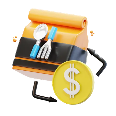 3 D Rendering Food Payment Illustration 3D Icon