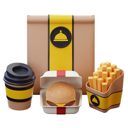 Food Ready To Take Away  3D Icon