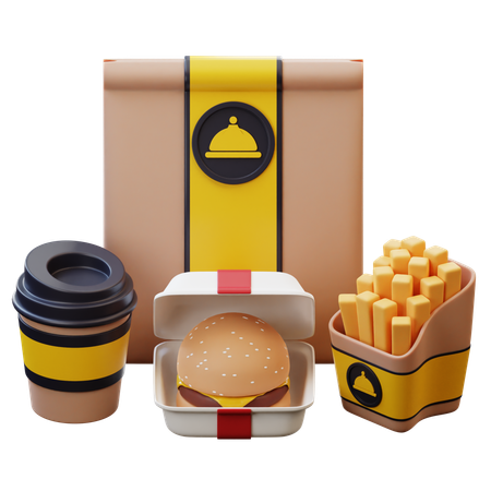 Food Ready To Take Away  3D Icon