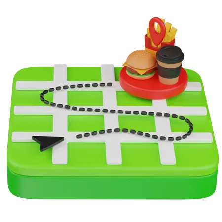 Food Route  3D Icon