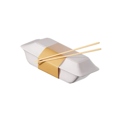 식품 밀봉 상자 젓가락  3D Icon