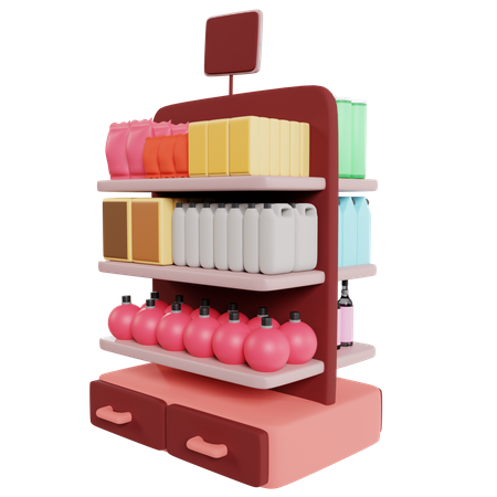 Food Shelves  3D Illustration