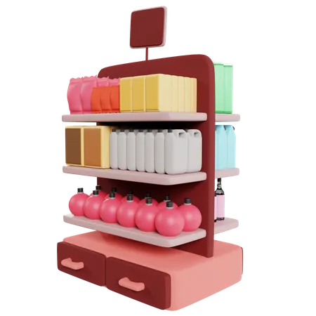 Food Shelves  3D Illustration