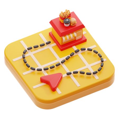 Food Shop Address  3D Icon
