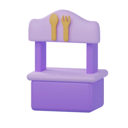 Food Stall 3D Icon