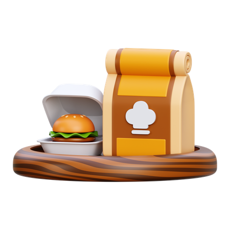 食べ物のテイクアウト  3D Icon